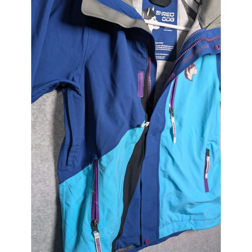 Shred Dog Kids Elevated‎ Hardshell Ski Jacket Size 10 Blue Outdoor Performance